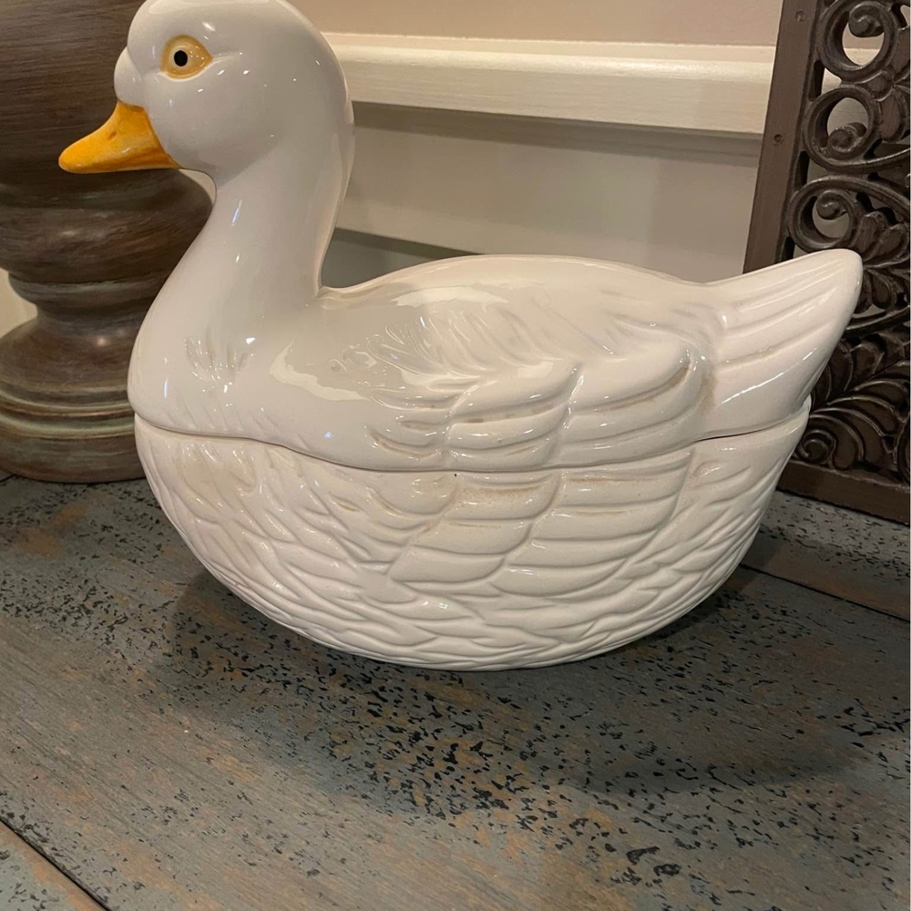 White Duck Ceramic Tureen